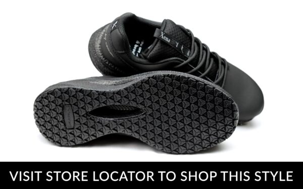 Astra Women's Athletic Work Sneaker • Nonslip SRO, Puncture Resistant PR, Electrical Hazard EH • Black Silver Action Leather • Retail Exclusive