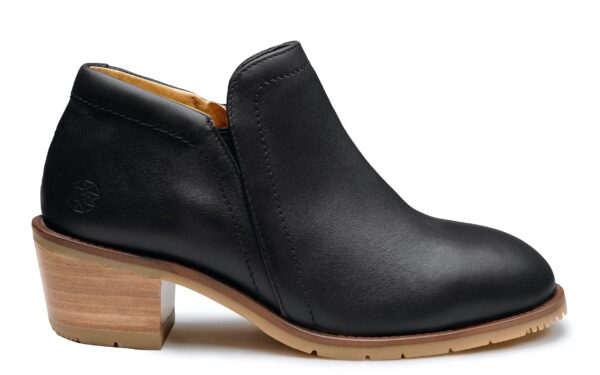 Gravity Women’s Steel Toe Boots I Full-Grain Leather in Black Exterior Side View