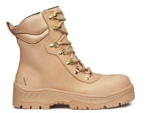 Horizon Puncture Resistant Electrical Hazard Alloy Toe Safety Work Boot for Women in Desert Tan Waterproof Nubuck Leather from Xena Workwear