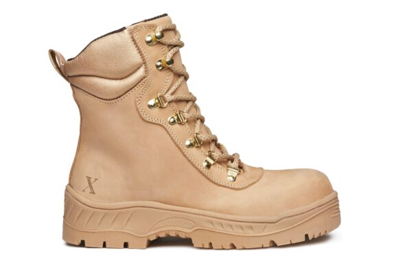 Horizon Puncture Resistant Electrical Hazard Alloy Toe Safety Work Boot for Women in Desert Tan Waterproof Nubuck Leather from Xena Workwear