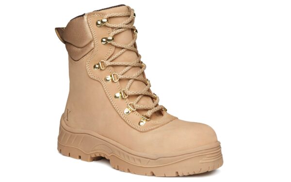 Horizon Puncture Resistant Electrical Hazard Alloy Toe Safety Work Boot for Women in Desert Tan Waterproof Nubuck Leather from Xena Workwear