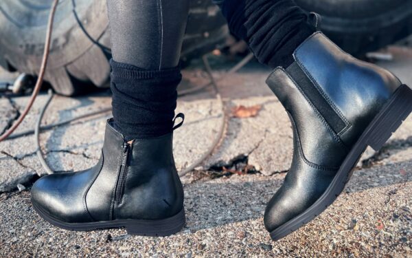 Omega Electrical Hazard EH Rated Steel Toe Safety Boot for Women | ASTM Certified and OSHA Compliant I Full-Grain Stylish Black Leather | Made in North America for Women by Women | Xena Workwear