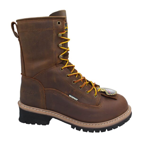 Men's 8" Composite Toe Waterproof Logger Brown - Image 2