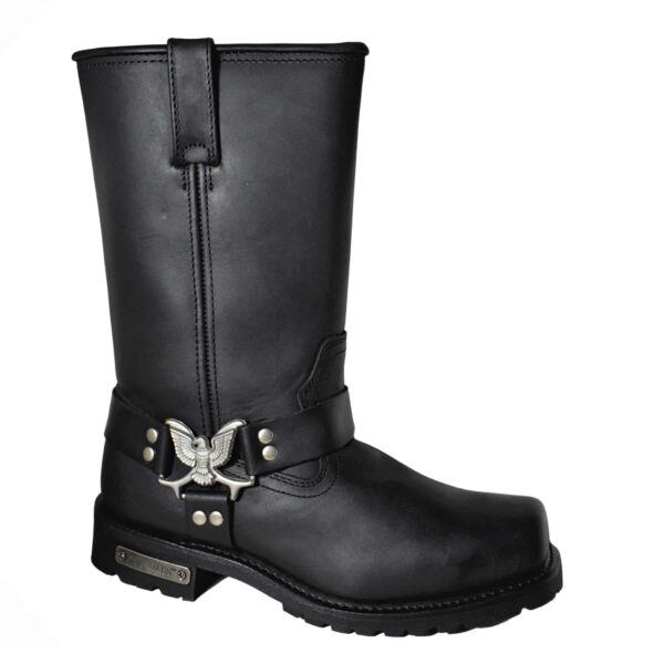 Men's 13" Harness Zipper Boot Black