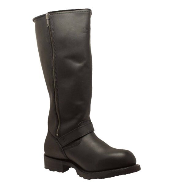 Men's 16" Engineer Zipper Biker Boot Black