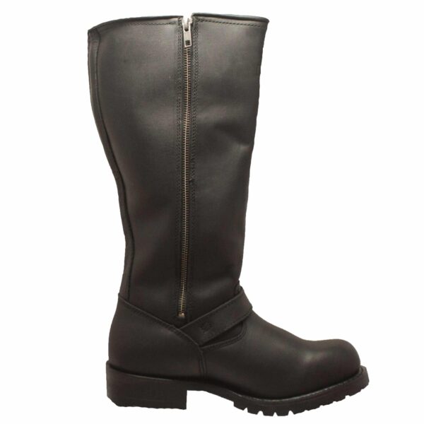 Men's 16" Engineer Zipper Biker Boot Black - Image 2