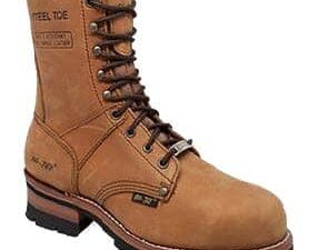 Men's 9" Brown Waterproof Steel Toe Logger - 1740WP