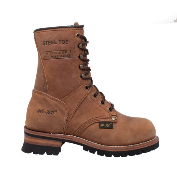 Women's 9" Steel Toe Logger Brown - Image 2