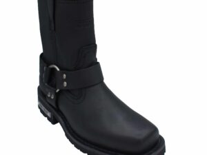 Women's 7" Side Zipper Harness Boot Black