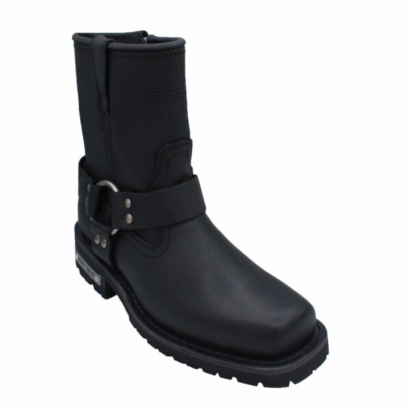 Women's 7" Side Zipper Harness Boot Black