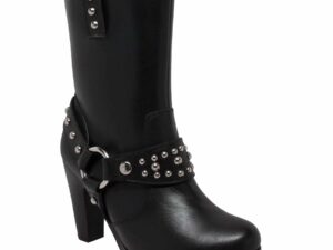Women's 10" Harness Biker Boot Black