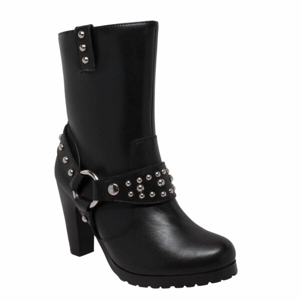 Women's 10" Harness Biker Boot Black