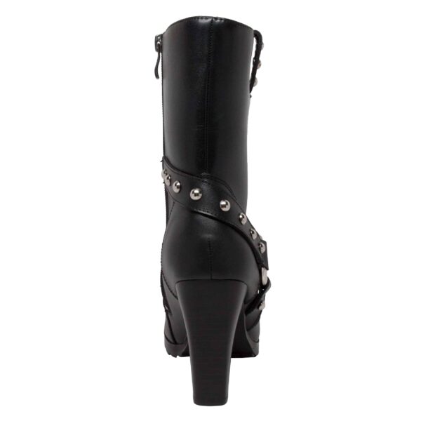 Women's 10" Harness Biker Boot Black - Image 4