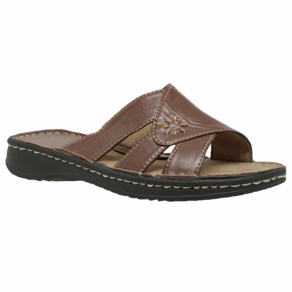 Women's Band Slide Sandal Brown