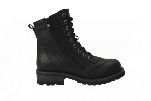 Women's 8" Zipper Biker Boot Black - Image 2
