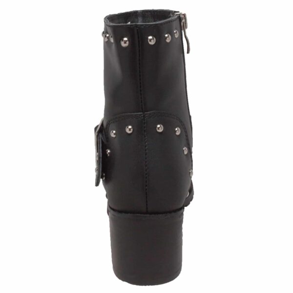 Women's 6" Heeled Buckle Biker Boot Black - Image 4