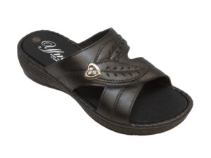 Women's Low Heel Slip On Sandal Black