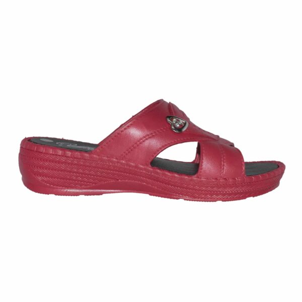 Women's Low Heel Slip On Sandal Red - Image 2