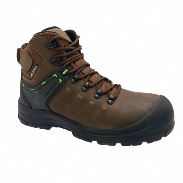 Men's 6" Brown waterproof composite Work toe leather work boot