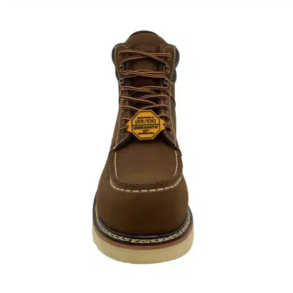 SAFA: Men's 6" Defined Heel Brown Leather Work Boot - Comp Toe 9193 - Image 4