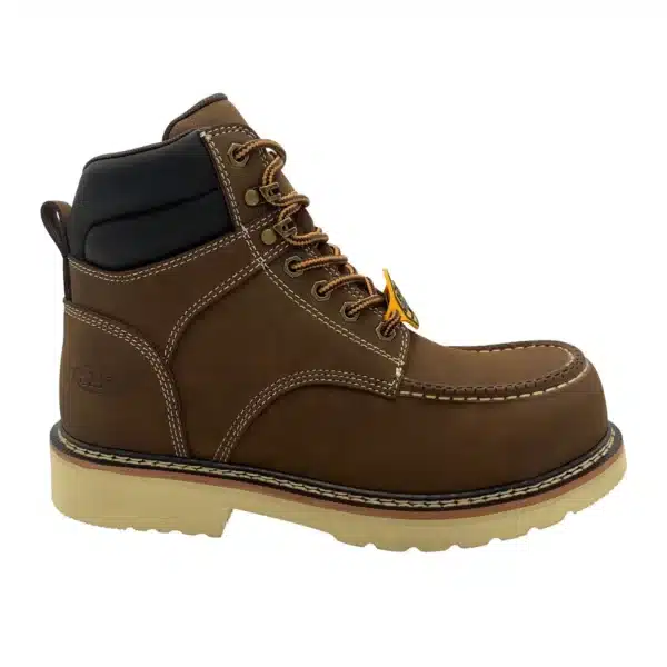 SAFA: Men's 6" Defined Heel Brown Leather Work Boot - Comp Toe 9193 - Image 3