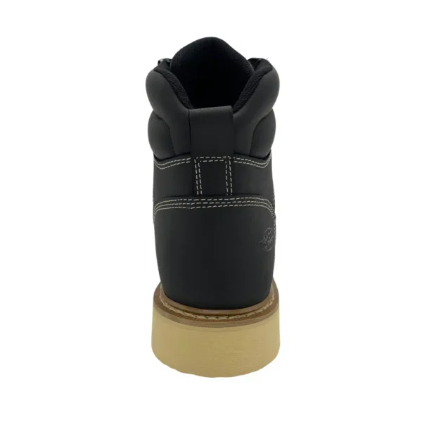 SAFA: Men's 6" Defined Heel Black Leather Work Boot - Soft Toe 9194 - Image 3