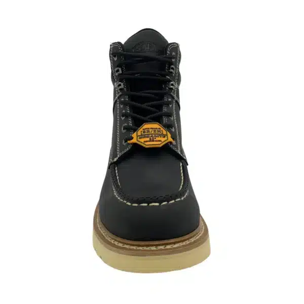 SAFA: Men's 6" Defined Heel Black Leather Work Boot - Soft Toe 9194 - Image 2