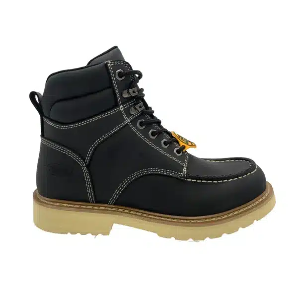 SAFA: Men's 6" Defined Heel Black Leather Work Boot - Soft Toe 9194 - Image 4