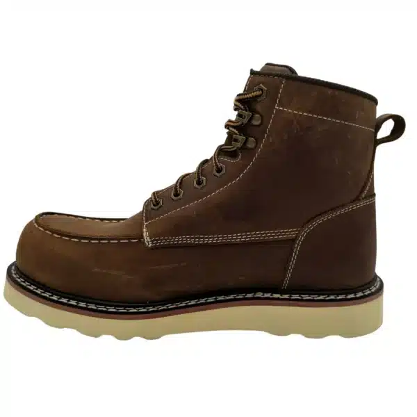 RANCHO: MEN’S 6″ MOC TOE: CRAZY HORSE-WHISKEY BROWN-[COMPOSITE SAFETY TOE]- 9256CR - Image 5