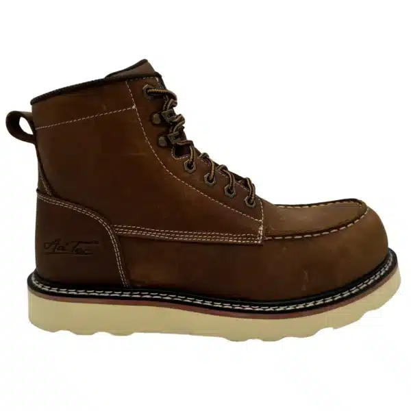 RANCHO: MEN’S 6″ MOC TOE: CRAZY HORSE-WHISKEY BROWN-[COMPOSITE SAFETY TOE]- 9256CR - Image 3