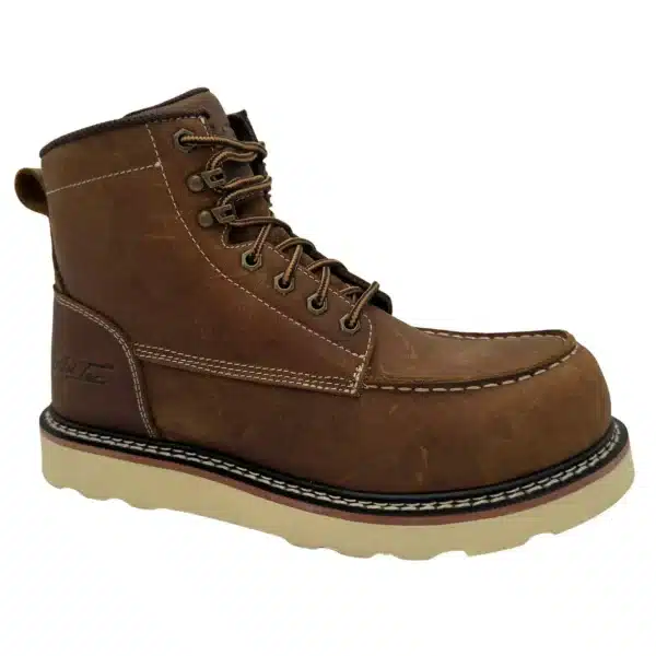 RANCHO: MEN’S 6″ MOC TOE: CRAZY HORSE-WHISKEY BROWN-[COMPOSITE SAFETY TOE]- 9256CR