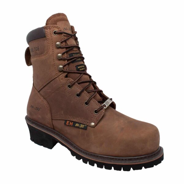 Men's 9" Steel Toe Super Logger Brown