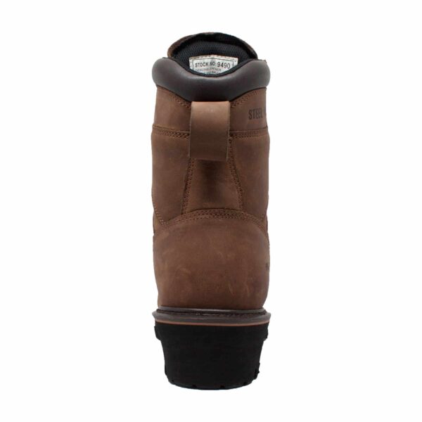 Men's 9" Steel Toe Super Logger Brown - Image 4