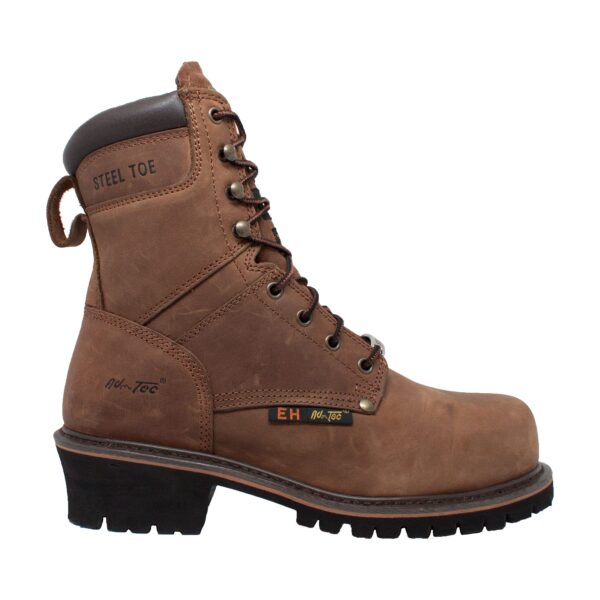 Men's 9" Steel Toe Super Logger Brown - Image 2