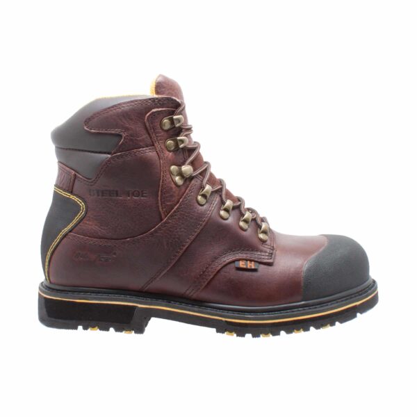Men's 6" Steel Toe Waterproof Work Boot Dark Brown - Image 2