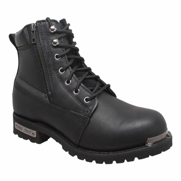 Men's 6" Reflective Double Zipper Biker Black