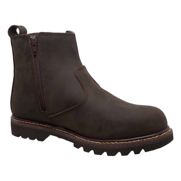 Aussie: Men's 6" Chelsea Pull on Work Boot - Soft Toe - Brown 9843