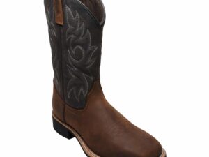 Men's 12" Work Western Square Toe Black/Brown