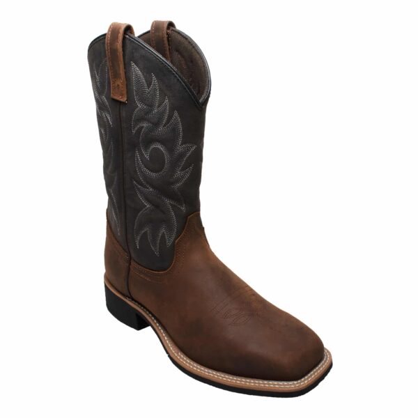 Men's 12" Work Western Square Toe Black/Brown