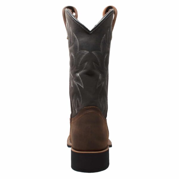Men's 12" Work Western Square Toe Black/Brown - Image 4