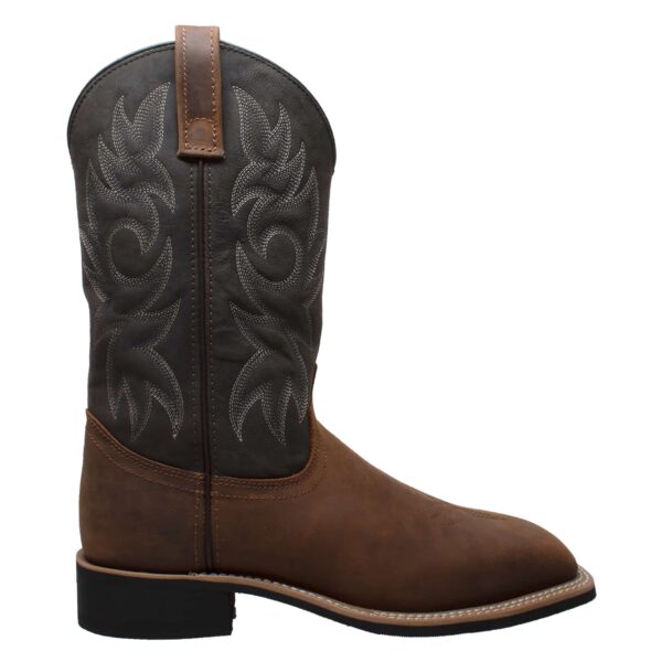 Men's 12" Work Western Square Toe Black/Brown - Image 2