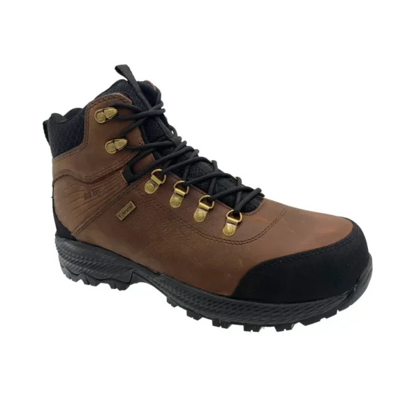 Men's 6" Waterproof Tumbled Brown Leather Work Hiker - KT1009